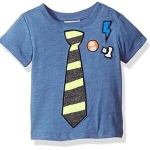 Rosie Pope Baby Boys Tee with Applique Tie, Blue